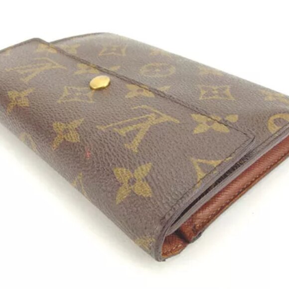 Louis Vuitton Wallet Purse Trifold Monogram Brown Woman Authentic Used - Picture 3 of 6